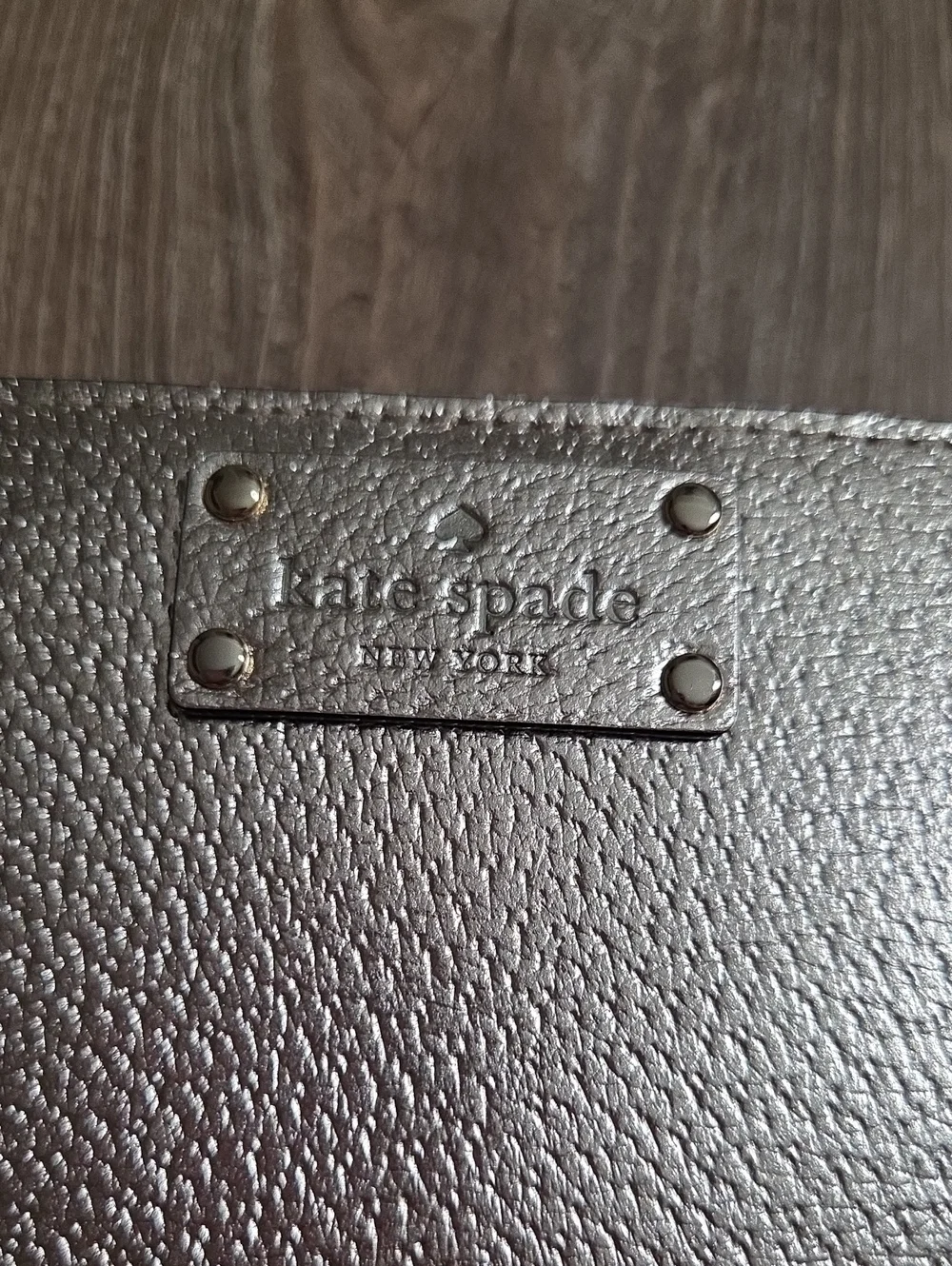 Kate Spade Metallic Rose Gold Zip Wallet